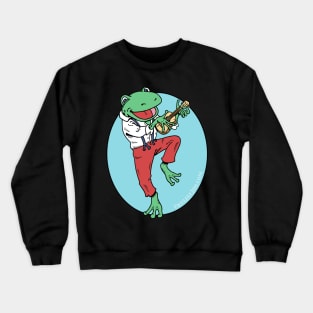 Ukulele Playing Frog Crewneck Sweatshirt